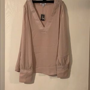 Express dress blouse long drop v neck